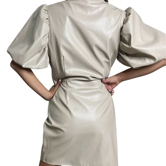 Endless Rose women mini dress. size medium, M ,COLOR BEIGE . - Picture 4 of 6